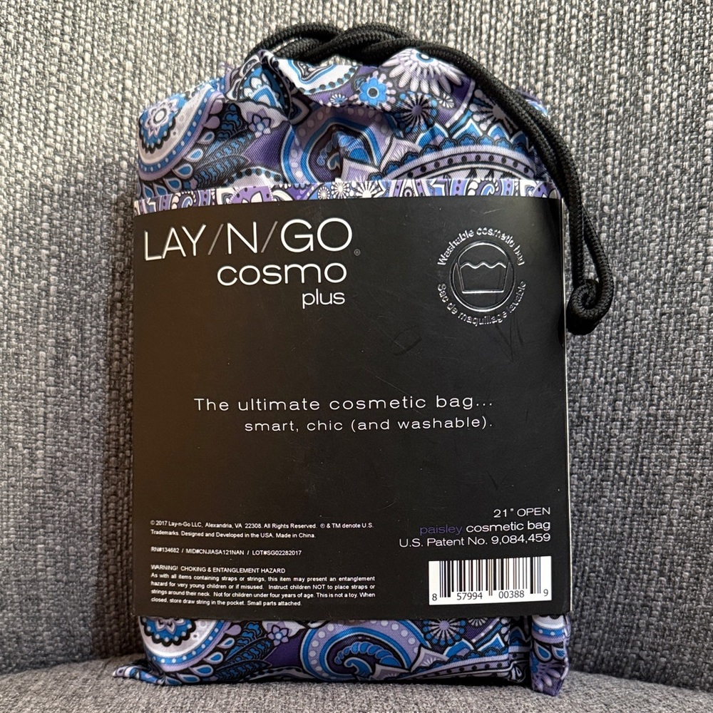 New Lay-n-Go Cosmo Plus Washable Cosmetic Bag 21” Paisley - Picture 6 of 8